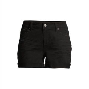 Mid rise stretchy black shorts size 8